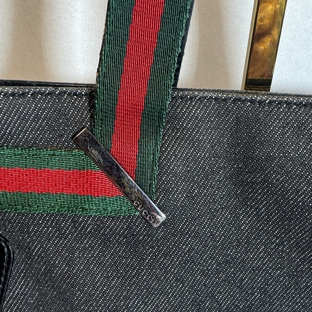 Black Denim Gucci Tote Bag - Picture 2 of 16